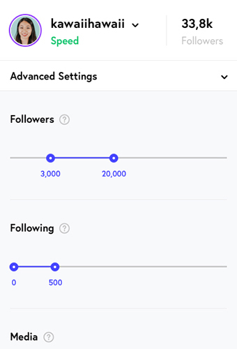 illustration of nitreo's configurable instagram settings