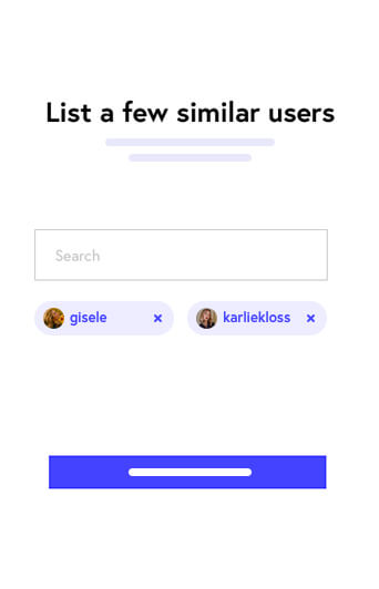 A selection of similar Instagram models being displayed on Nitreo's dashboard
